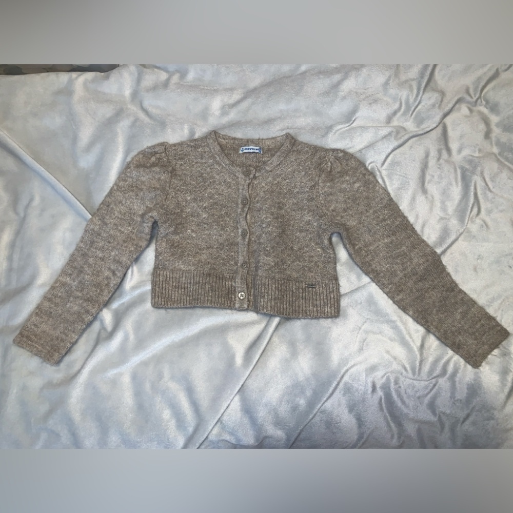 Mayoral Brown mushroom taupe Knit Cardigan size 4